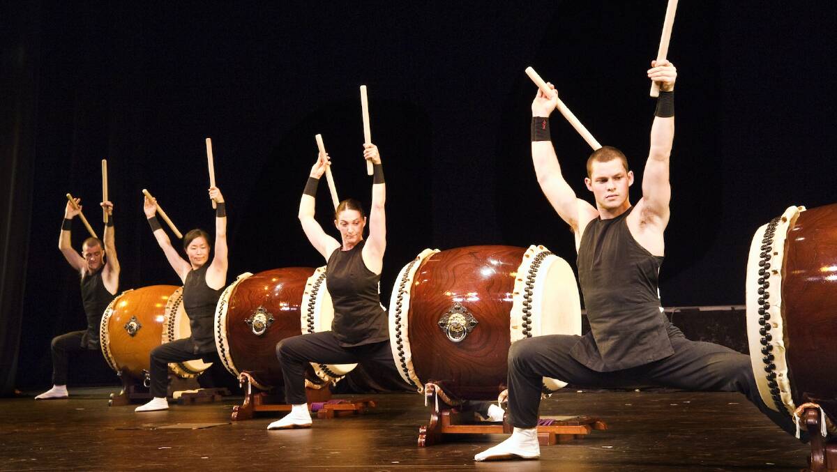 Members of TaikOz in performance mode ahead of their long-anticipated trip to Bermagui’s Four Winds this weekend for a series of performances and workshops.