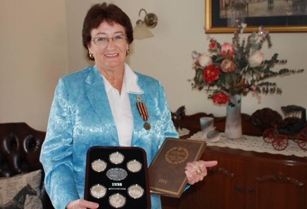 Nola Robertson with the Gallipoli medallion collection and the WW1 diary which she won in the BDN’s Anzac Day prize pack. 