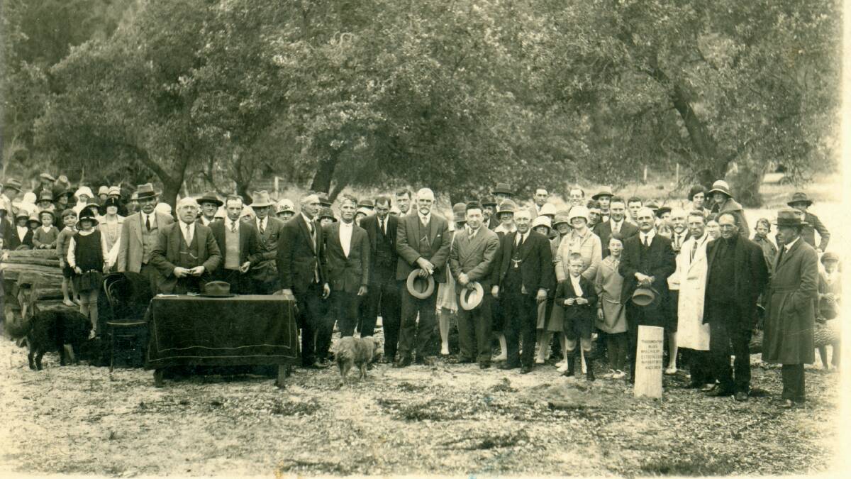 A photo thought to be of the official opening of the Tathra Surf Life Saving Club taken in the late 1920s.
