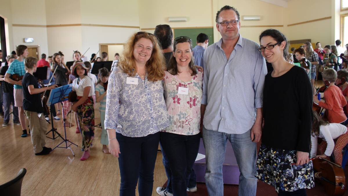 The Acacia Quartet members (from left) Lisa Stewart, Myee Clohessy, Stefan Duwe and Anna Martin-Scrase pause before a rehearsal at the South Coast Music Camp.