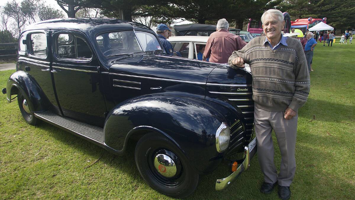 Des Heffernan with his 1939 Chrysler Plymouth which has been in the family since it was bought. 