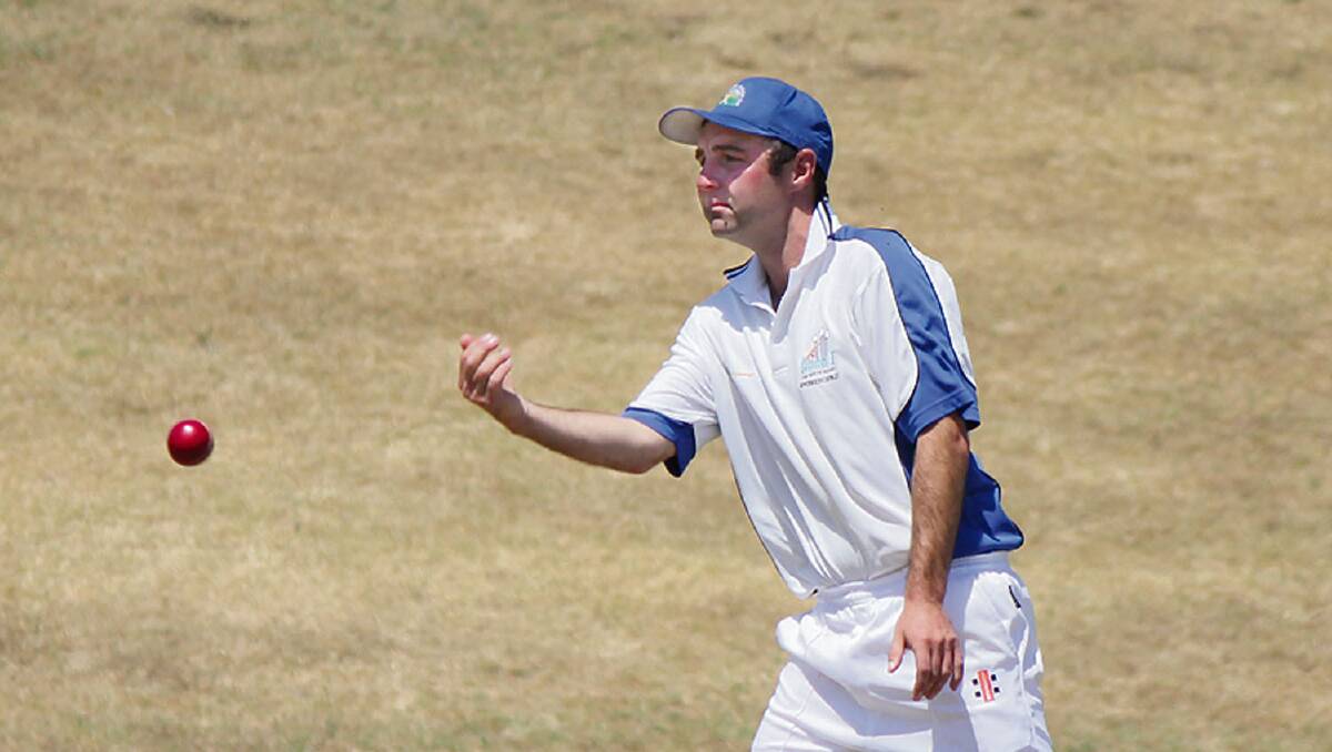 • Bega/Angledale pace-bowler Wayne Dunham passes to a teammate after claiming three wickets on Saturday.