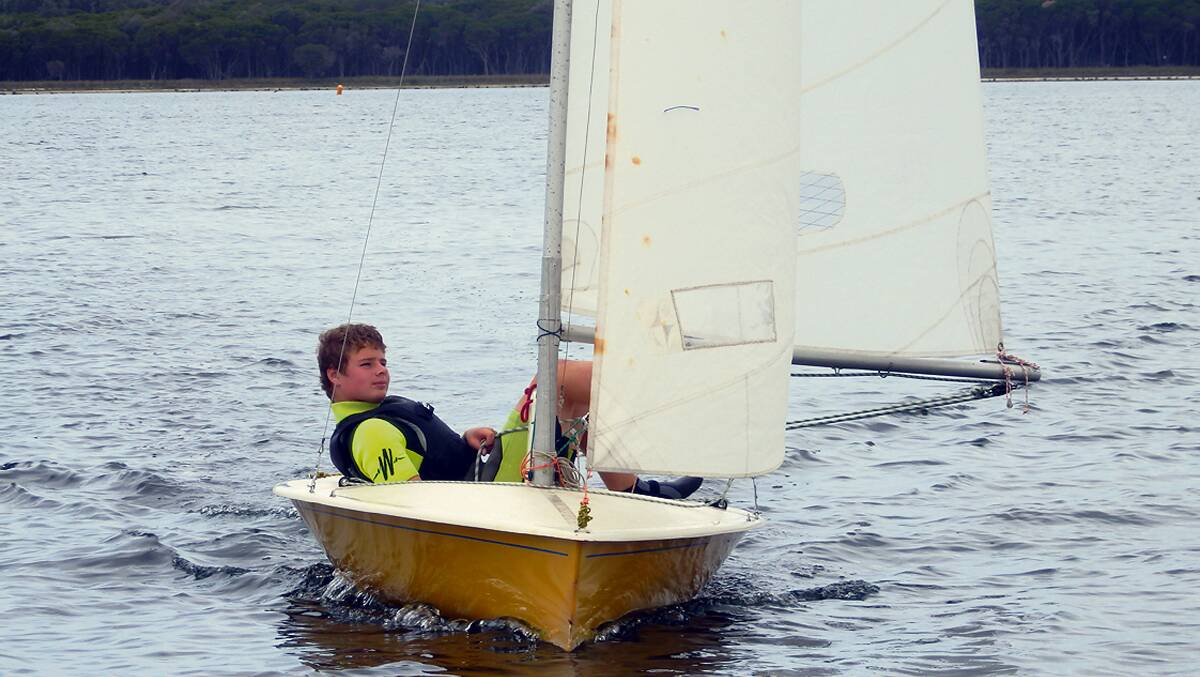 • Visiting sailor to the Wallagoot Lake Boat Club Alister French sailed a great race to claim a win on the Slippery Banana.