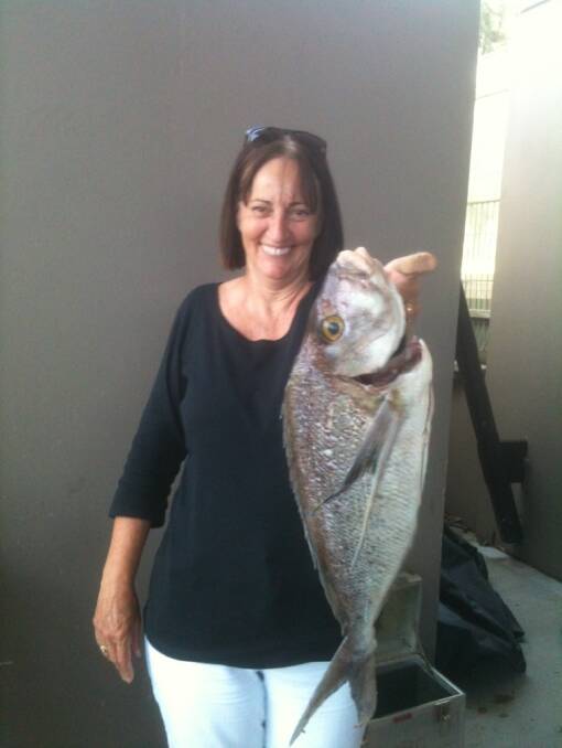 BIG ONE: Cheryl Prosser shows off her catch from the latest competition. 