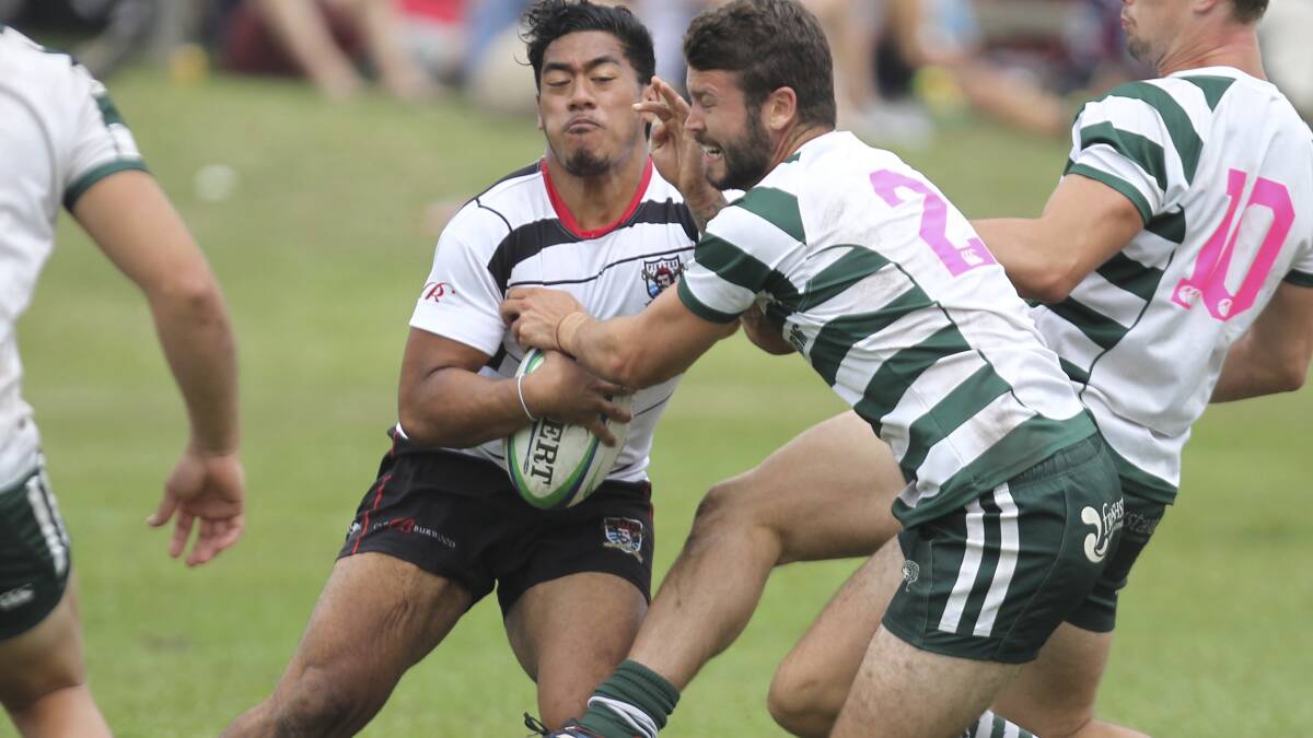 KIAMA: Action during last Saturday’s 42nd annual Kiama Rugby 7s. Pictures: DAVID HALL 
