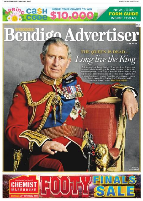 Bendigo Advertiser and other ACM mastheads also recognise King Charles III.