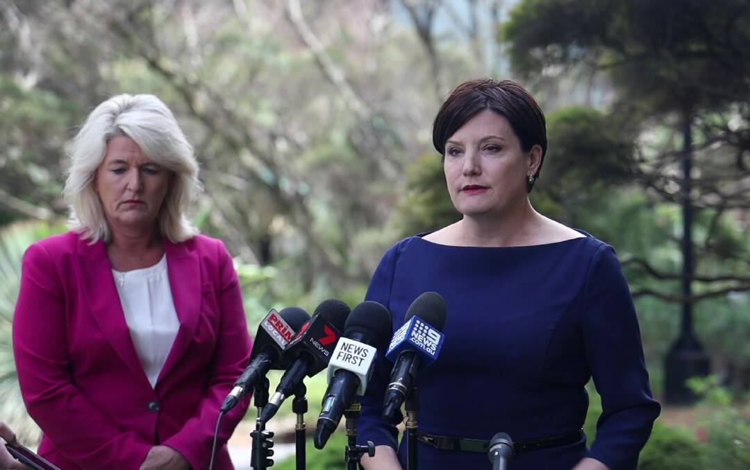 Deputy NSW Labor leader Yasmin Catley and NSW Labor leader Jodi McKay hold a press conference in February, 2020. 