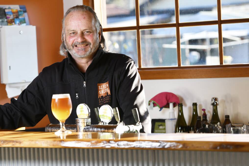 BEERS UP: Willie Simpson in the Seven Sheds tasting room. Picture: Brodie Weeding
