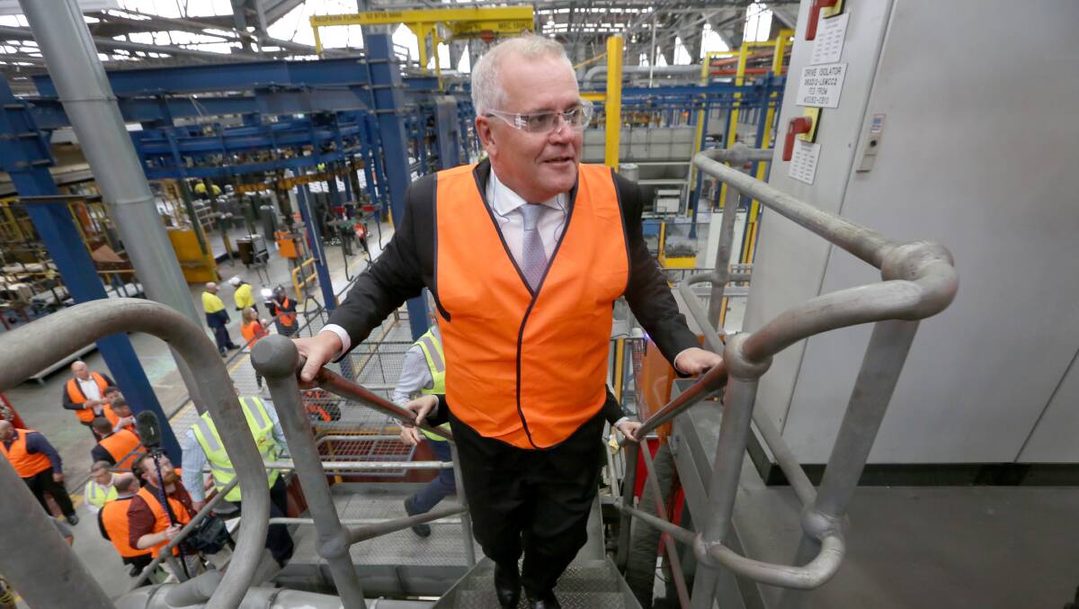 Prime Minister Scott Morrison has seized on the Labor leader's campaign gaffe. Picture: James Croucher. 