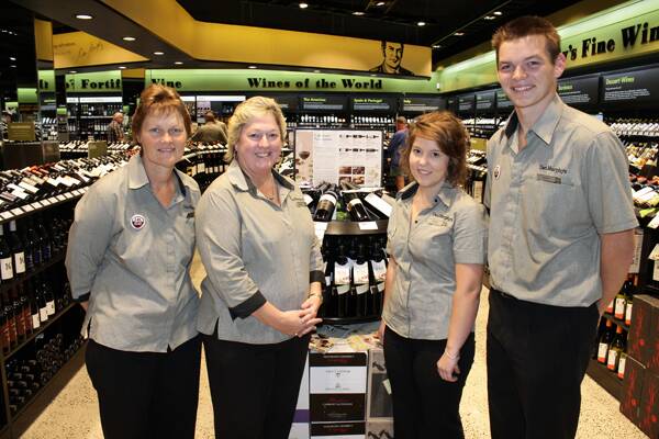 • Excited about the Dan Murphy’s Bega store’s much-anticipated opening this week are (from left) Sue Klemm, store manager Cathy Whybrow, Briony Grant and Darcey Rae.