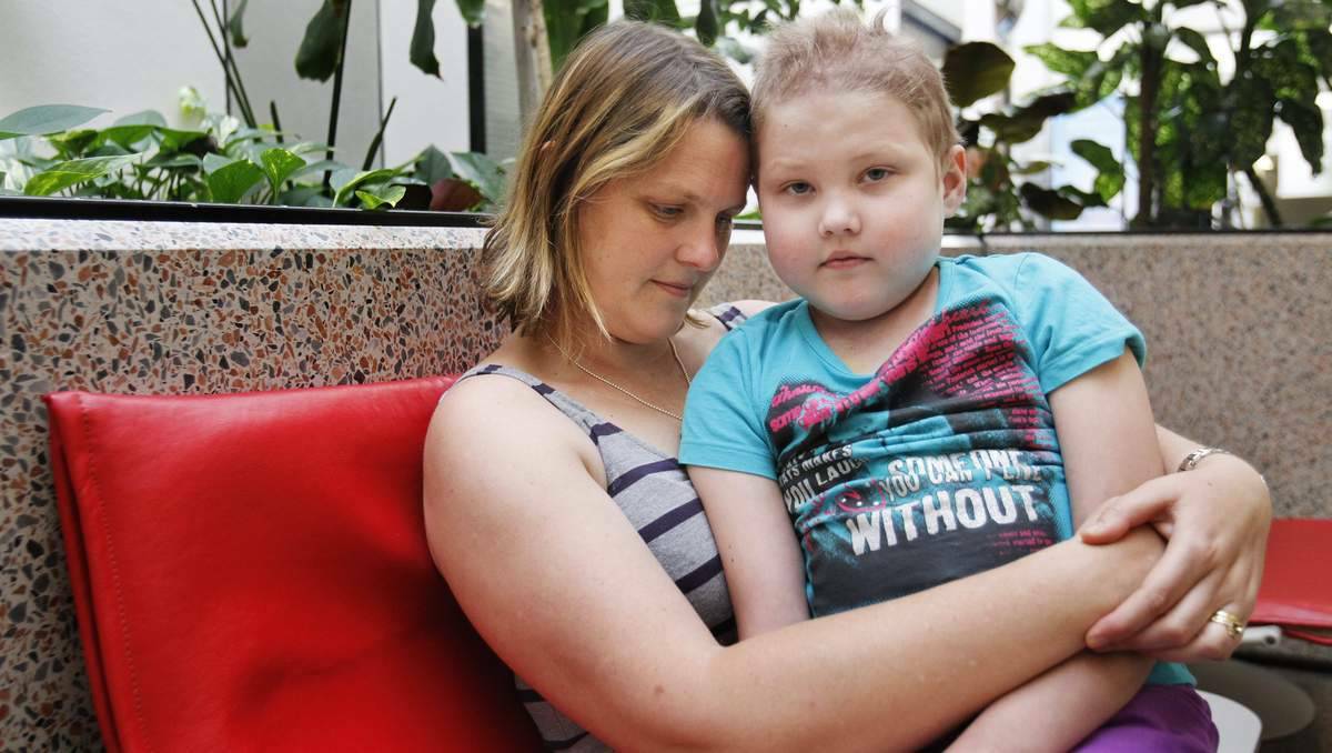 Amelia Tull and her mother Leigh. Amelia has had 20 blood transfusions. Picture Max Mason Hubers