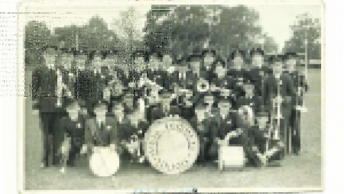 The Bega District Band members in this 1947 photograph include (standing, from left) Band Master Merve Easdown, Drum Major Roy Carrol, Lou Twyford, Les Spindler, Bill Easdown, Keith Beresford, Merve Clynch, Alan Tetley, Badon Twyford, Alwyn Warren, Dudley Green, Lindsay Newton, Vin Blyton, Paul Rheinberger, Jack Fuge, Bob Ring, (middle) Grodon “Dick” Easdown, Joe Walker, (seated) Don Herbert, Horace Stewart, Bill Lovelock, Kevin “Ginger” Herbert, Jack Easdown (known as “Father” because of his age according to Keith Beresford), Brian O’Neill, Cliff Ryan, Eddie Reeve and Don Evans.