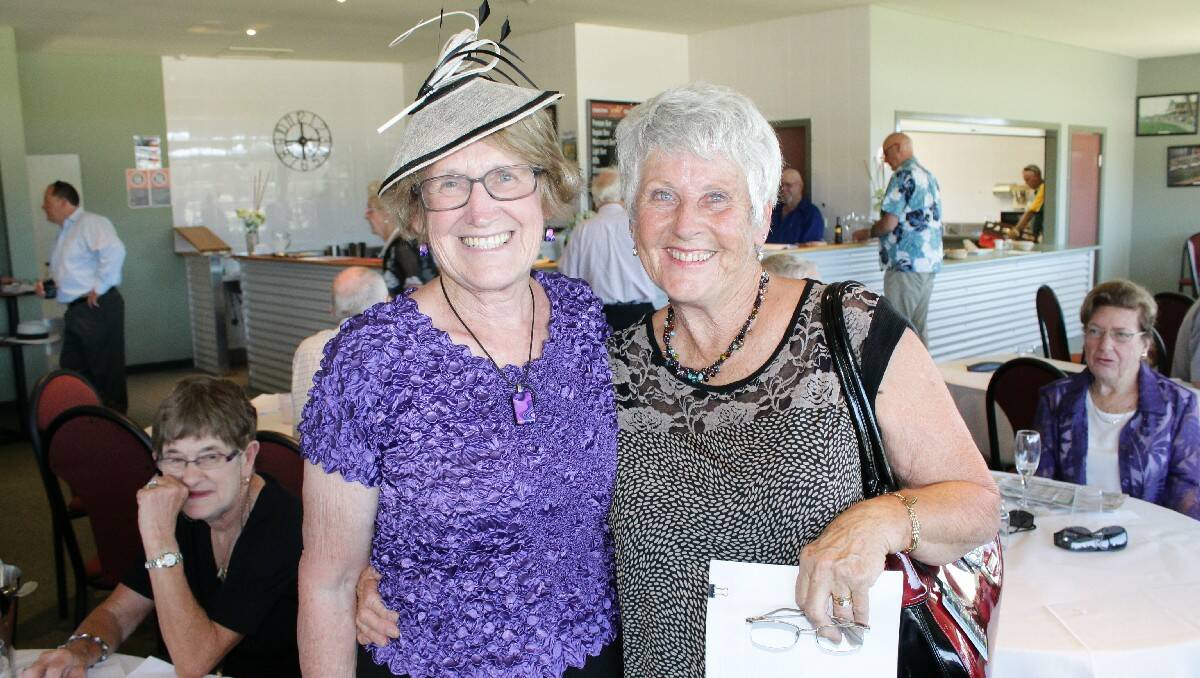 Dressed up for the Bega Cup races on Sunday are Tathra's Carleen Maley (left) and Di Evans, of Tura Beach.