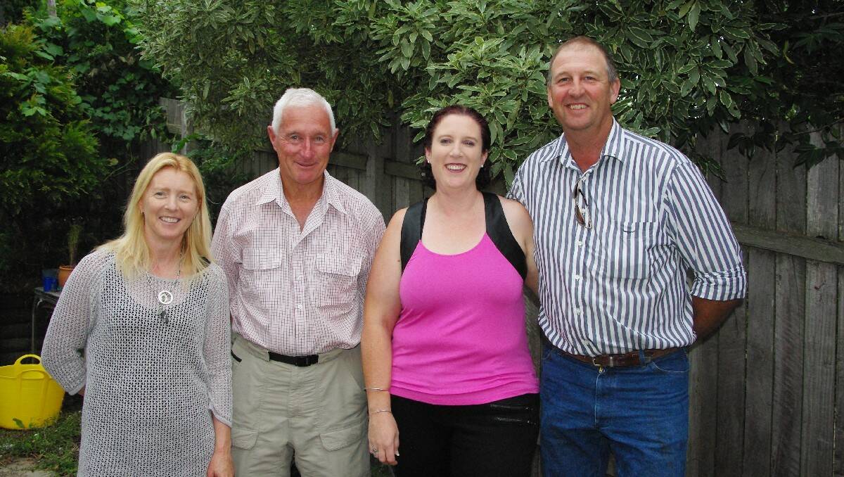 Jillian Rheinberger (second from right) is farewelled by (from left) Barbara Rogers, her father John Rheinberger and Brett Rogers.