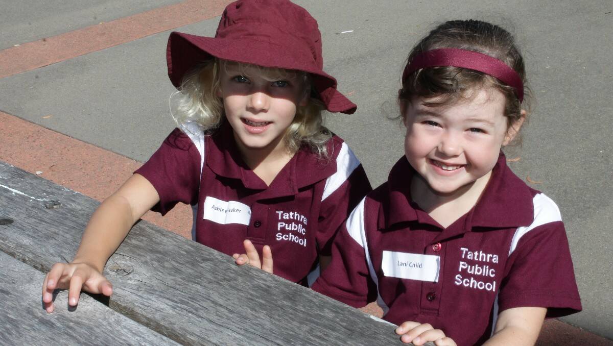 Ashlee Meaker and Lani Child are excited about starting school this year at Tathra Primary School.