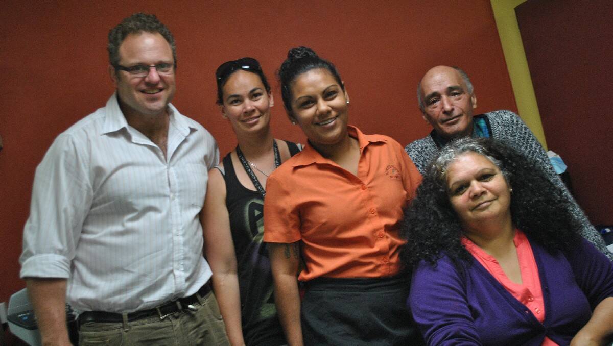 Katungul CEO Jon Rogers (left) and members of his team, including (from left) Jade Hansen, Julieanne Lyons, Stephen Kelly and Michelle Davison.