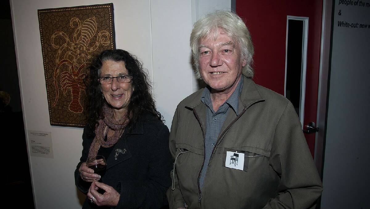 Marie and Graham Farram at the Contemporary Indigenous Exhibition opening at Bega Valley Regional Gallery.