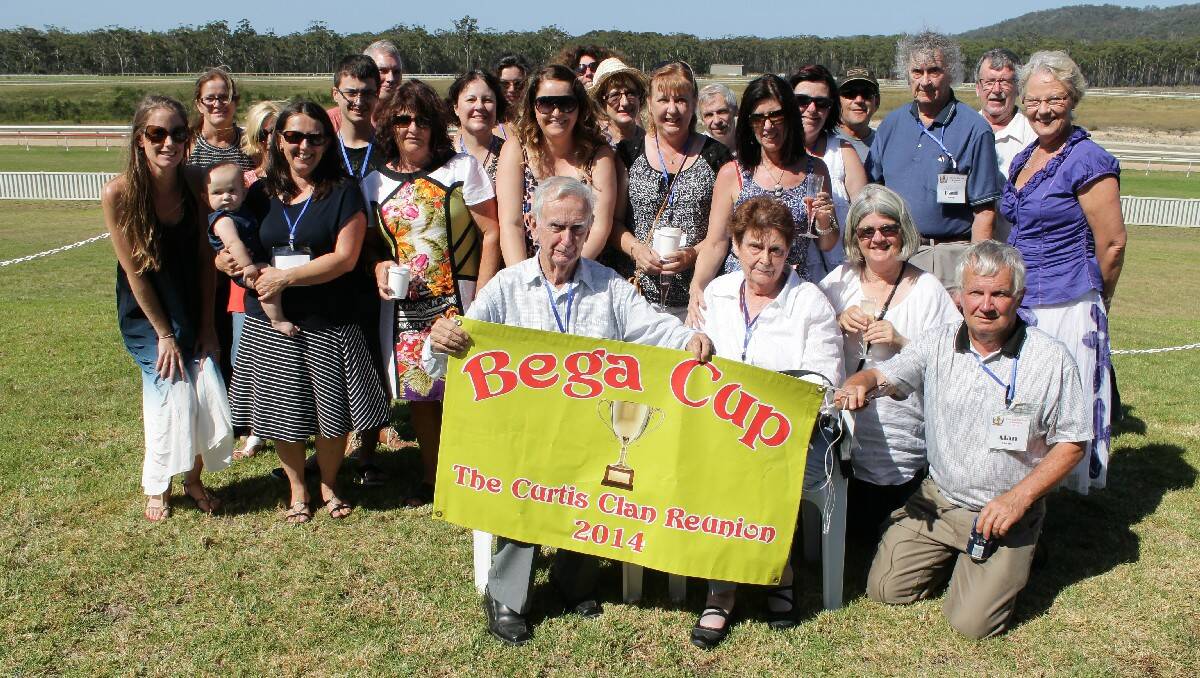 Most of the Curtis family gather at the Sapphire Coast Turf Club on Sunday for the "Curtis Clan Reunion". 