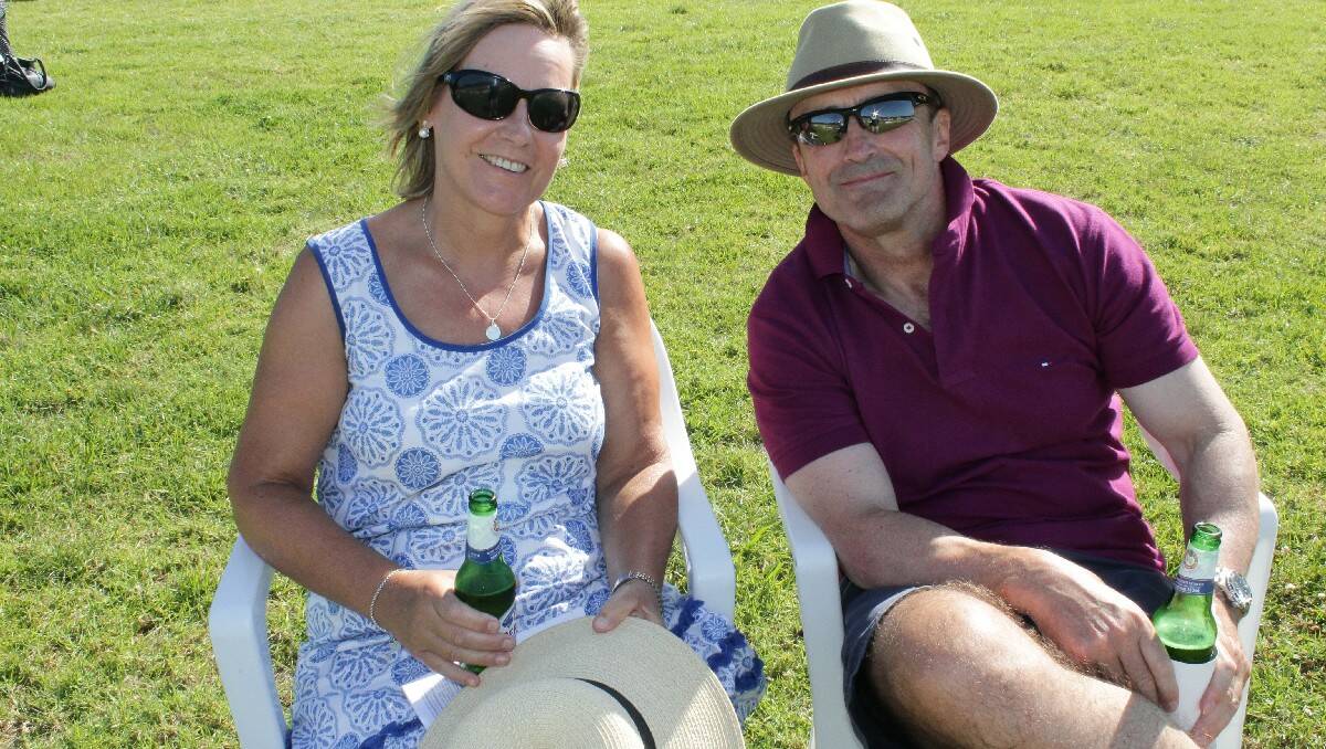Merimbula couple Anne and David Rowlands watch the action at the Sapphire Coast Turf Club.