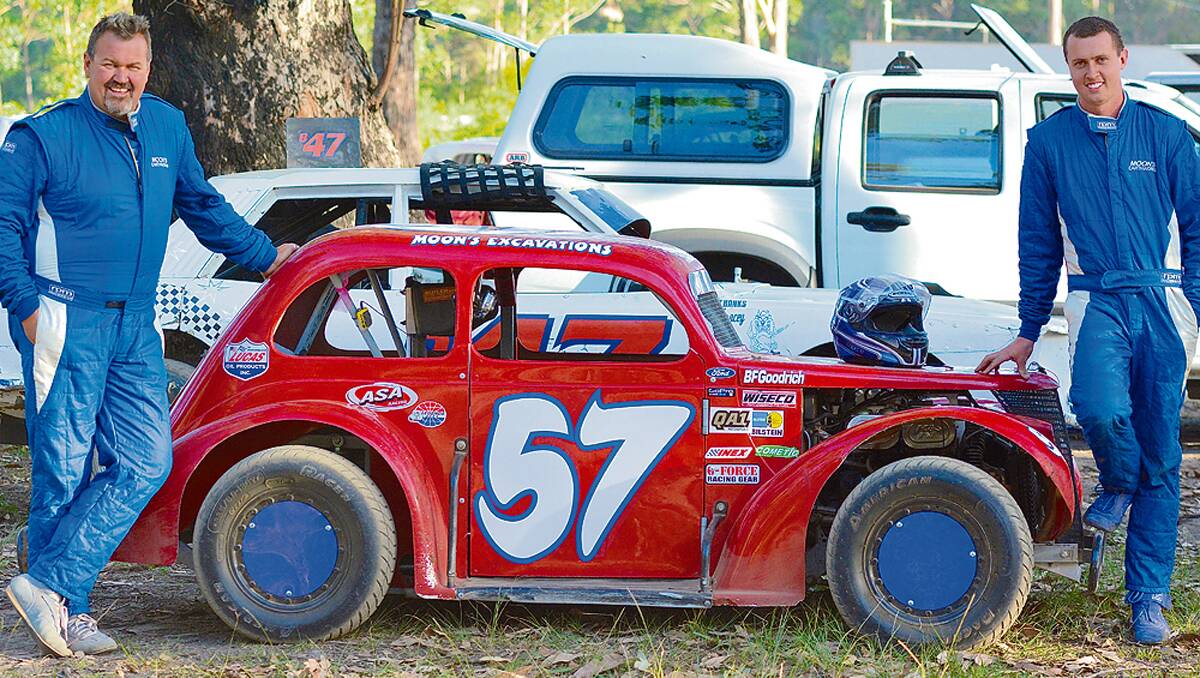 • Bega drivers Daryl Moon (left) and Tyson Moon will be racing on Saturday in their respective divisions. 