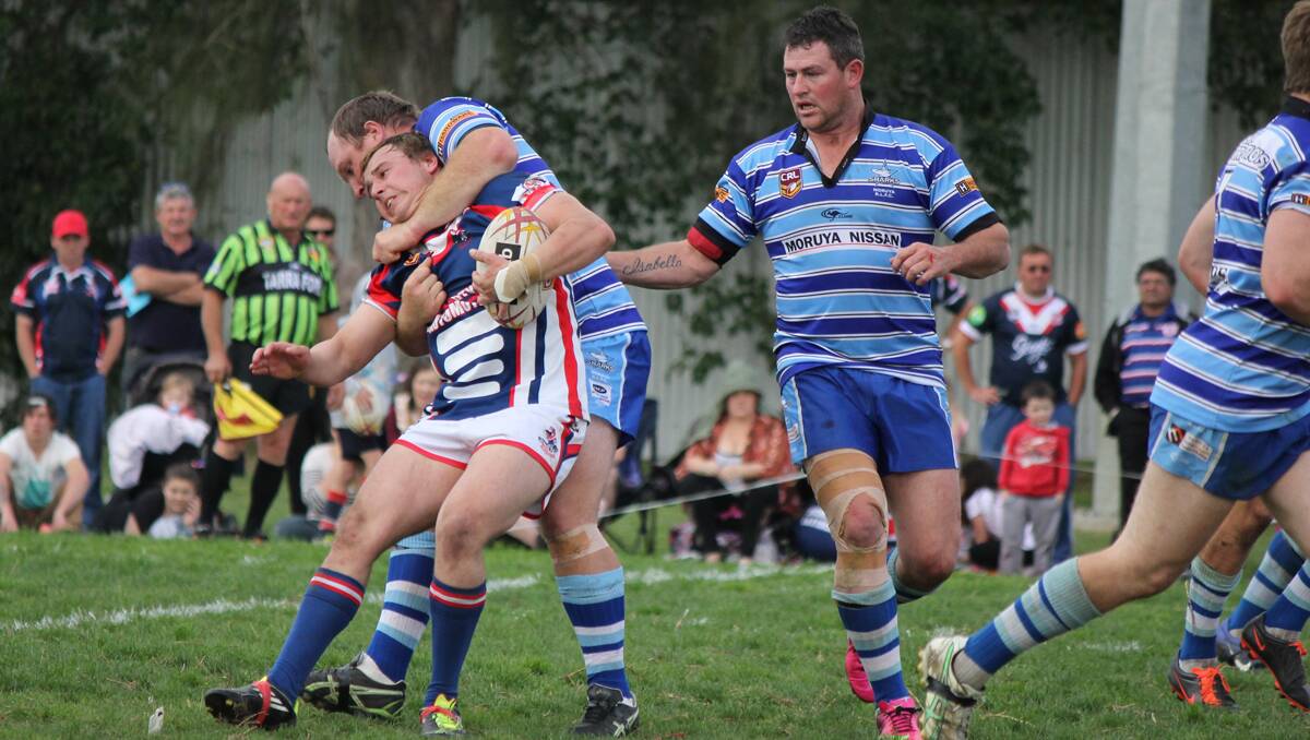 Action from the Group 16 grand final in Bega on Sunday.
