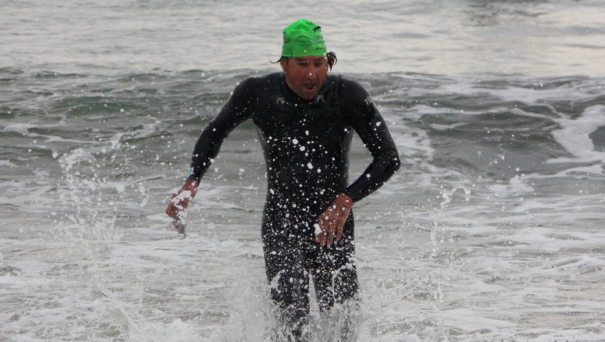 Action from the 13th annual Tathra Wharf to Waves on Sunday morning. 
