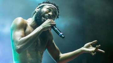 Childish Gambino onstage at Sydney's Listen Out at Centennial Parklands. Picture Anna Warr